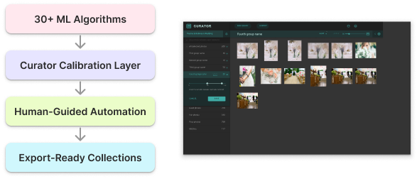 Curator AI photo curation workflow